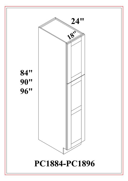 Tall Pantry – Single Door – Shaker White