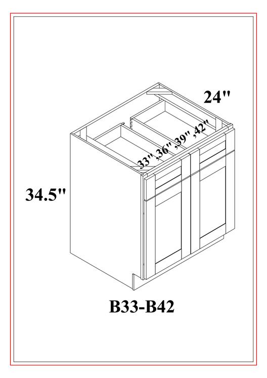 Double Door & Drawer Bases – Shaker Blue