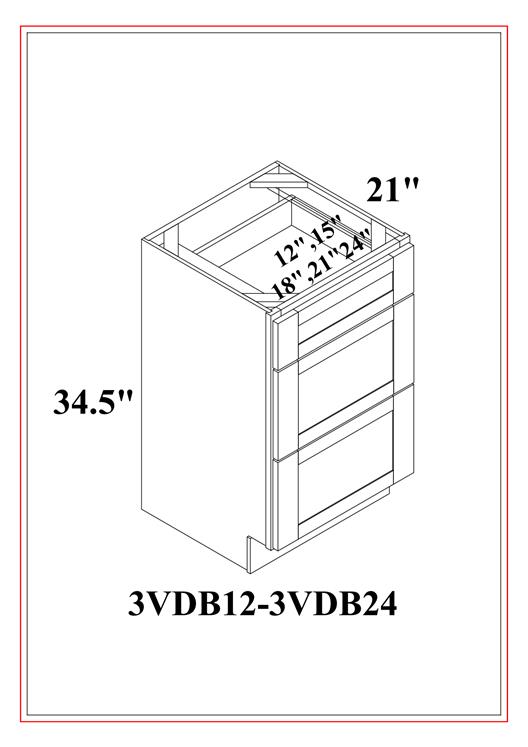 Vanity Drawer Base – Shaker Blue