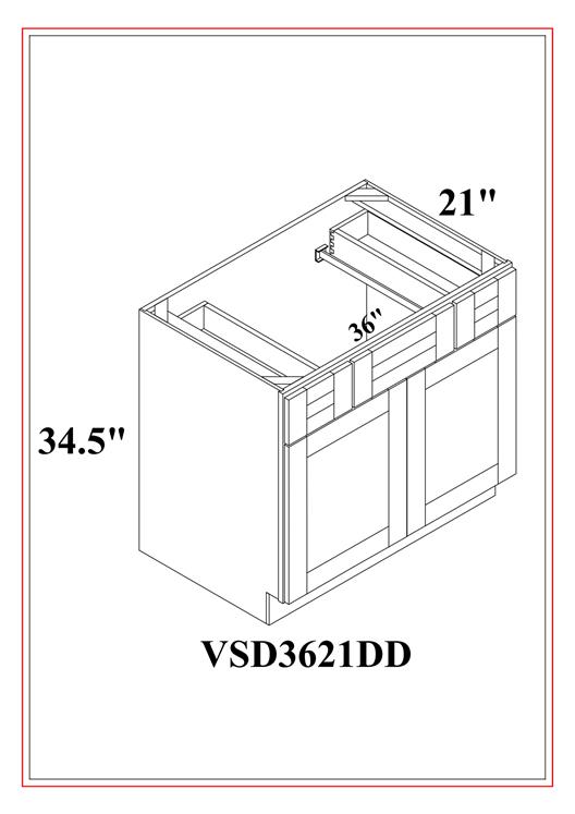 Vanity Drawer Combo – Shaker Gray